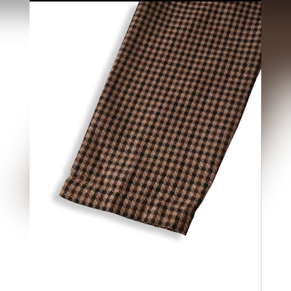 Profesional Brown and Black Checkered Double Breasted Plus Size Blazer - Picture 5 of 7